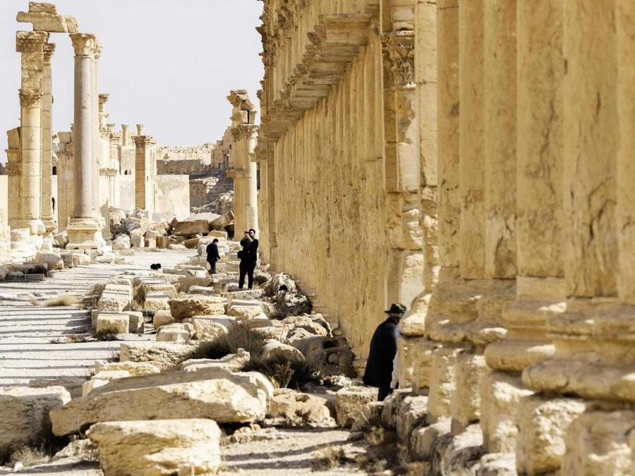 La città di Palmyra danneggiata. (AFP PHOTO)