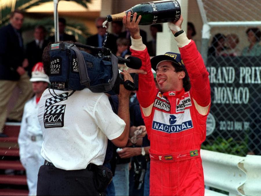 Ayrton Senna dopo aver vinto il Gran premio di Monaco il 23 maggio 1993. (Reuters)  