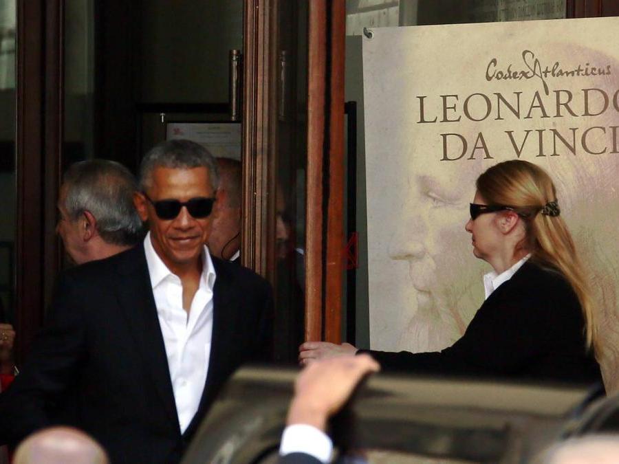 Barack Obama visita la Pinacoteca Ambrosiana in Piazza San Sepolcro (Alberto Procopio / Fotogramma)