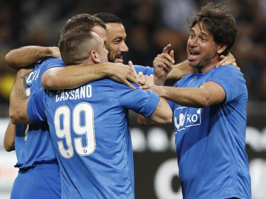 Demetrio Albertini, Antonio Cassano, Andriy Shevcenko e Fabio Quagliarella  (AP Photo/Antonio Calanni)