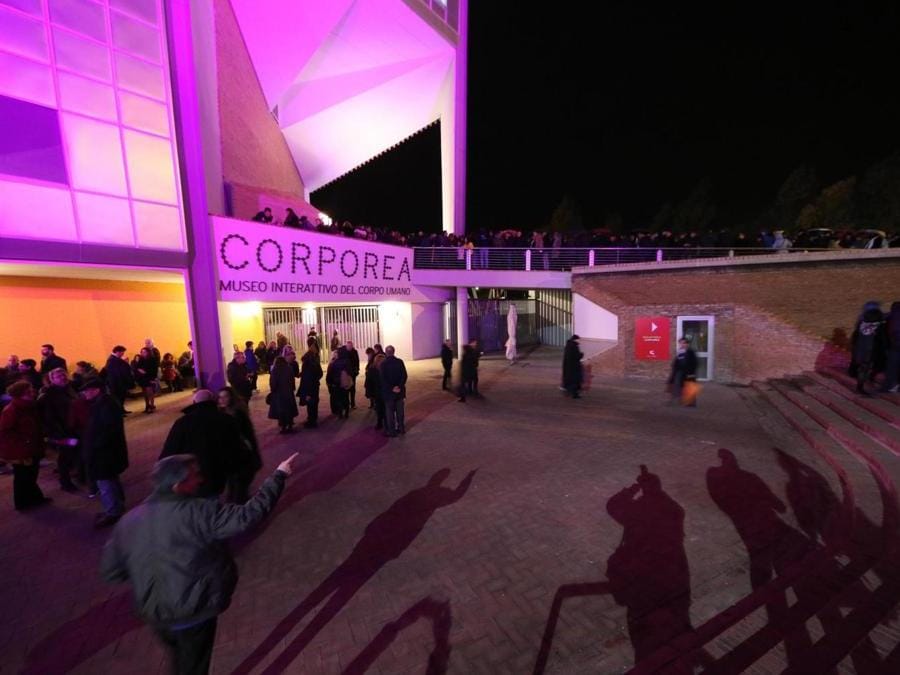 Inaugurazione del museo interattivo Corporea, Museo del Corpo Umano, a Città della Scienza, Napoli. (Ansa)
