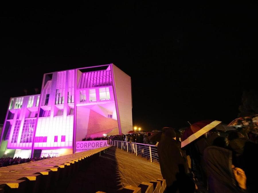 Inaugurazione del museo interattivo Corporea, Museo del Corpo Umano, a Città della Scienza, Napoli. (Ansa)