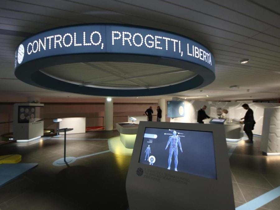 Inaugurazione del museo interattivo Corporea, Museo del Corpo Umano, a Città della Scienza, Napoli. (Ansa)