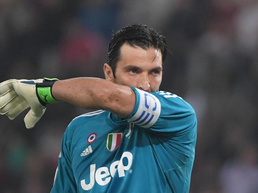 2018- Il portiere della Juventus Gianluigi Buffon durante la Finale italiana della Coppa Tim Cup (Juventus vs Milan) allo Stadio Olimpico a Roma (AFP PHOTO / Tiziana FABI)
