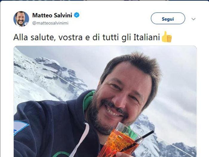 Dal tiramisù alla teglia di polenta, i tweet culinari di Salvini