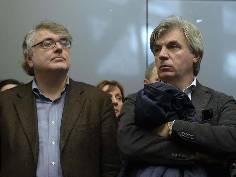 Roma, 25 Febbraio 2017 Miguel Gotor e Davide Zoggia durante la prima assemblea del Movimento Democratici e Progressisti ph. © Luigi Mistrulli