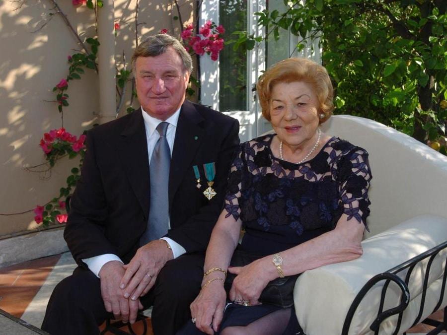 Luigi Aquilini con la moglie Elisa (Ansa)