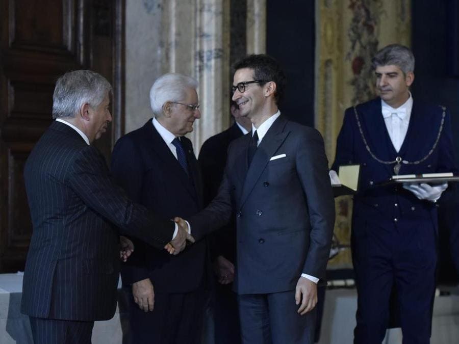 Federico Marchetti  con Antonio D'Amato e Sergio Mattarella (Imagoeconomica)