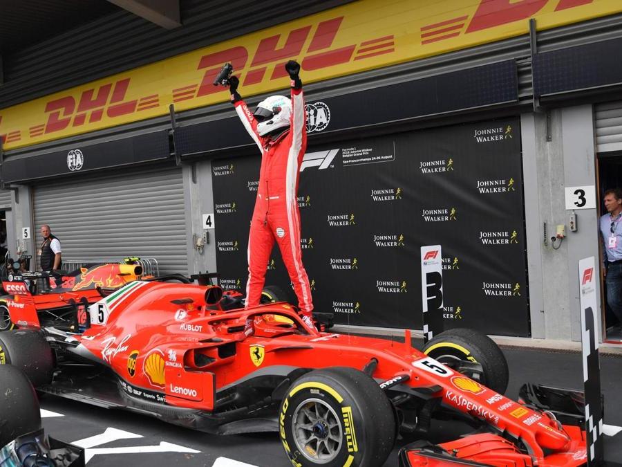 La gioia di Sebastian Vettel (Photo by EMMANUEL DUNAND / AFP)