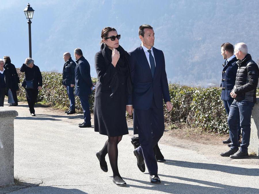 Alessandro Nasi con Alena Seredova al termine del funerale (Ansa/Alessandro Di Marco)