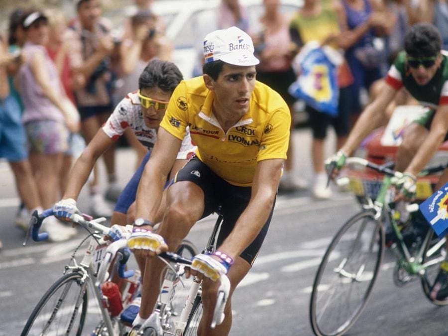 Lo spagnolo Miguel Indurain, vincitore di cinque Tour de France consecutivi, nel 1991, 1992, 1993, 1994 e 1995. (AFP)