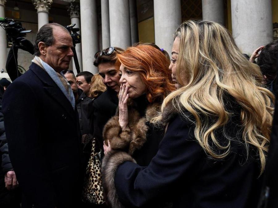 Bedy Moratti ai funerali di Gian Marco Moratti, scomparso a 81 anni, nella chiesa di San Carlo, Milano, 27 febbraio 2018. (ANSA/ Stringer)