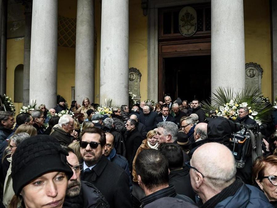 I funerali di Gian Marco Moratti,  scomparso a 81 anni, nella chiesa di San Carlo, Milano, 27 febbraio 2018. (ANSA/ Stringer)