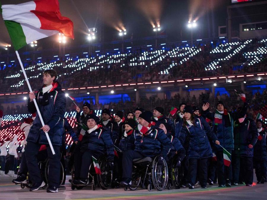L’apertura dei giochi paralimpici invernali a Pyeongchang (Corea del