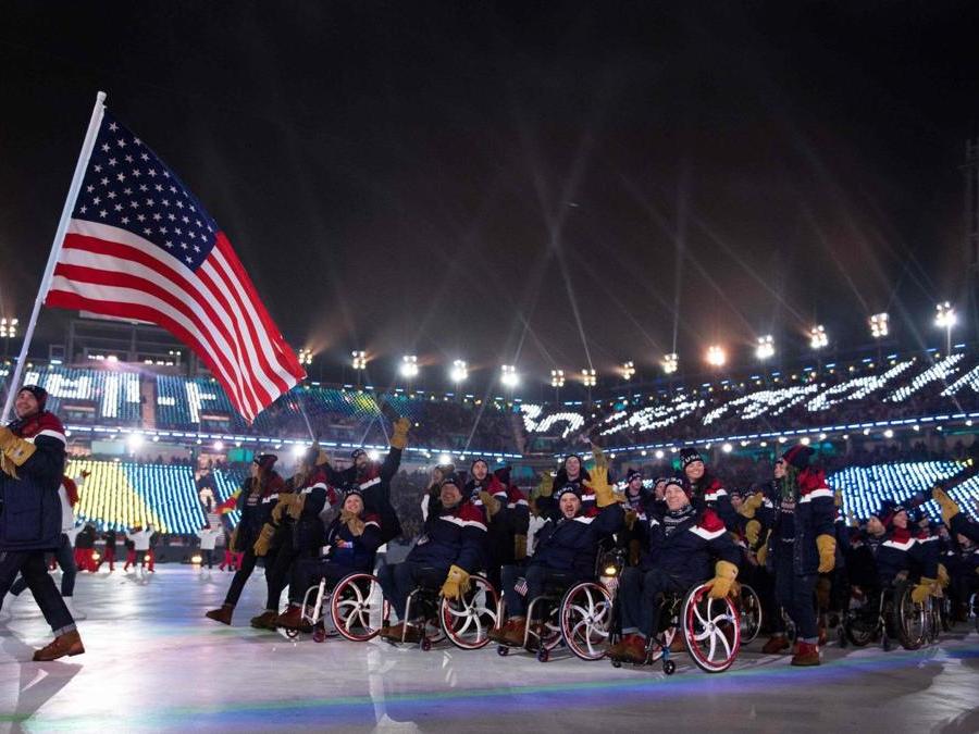 L’apertura dei giochi paralimpici invernali a Pyeongchang (Corea del