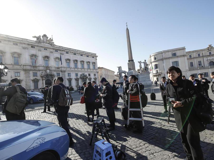 La delegazione cinese arriva al Quirinale, 22 marzxo 2019. (Ansa / Giuseppe Lami)
