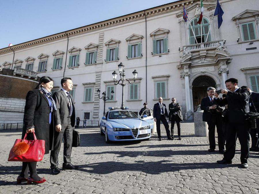 La delegazione cinese arriva al Quirinale, 22 marzxo 2019. (Ansa / Giuseppe Lami)