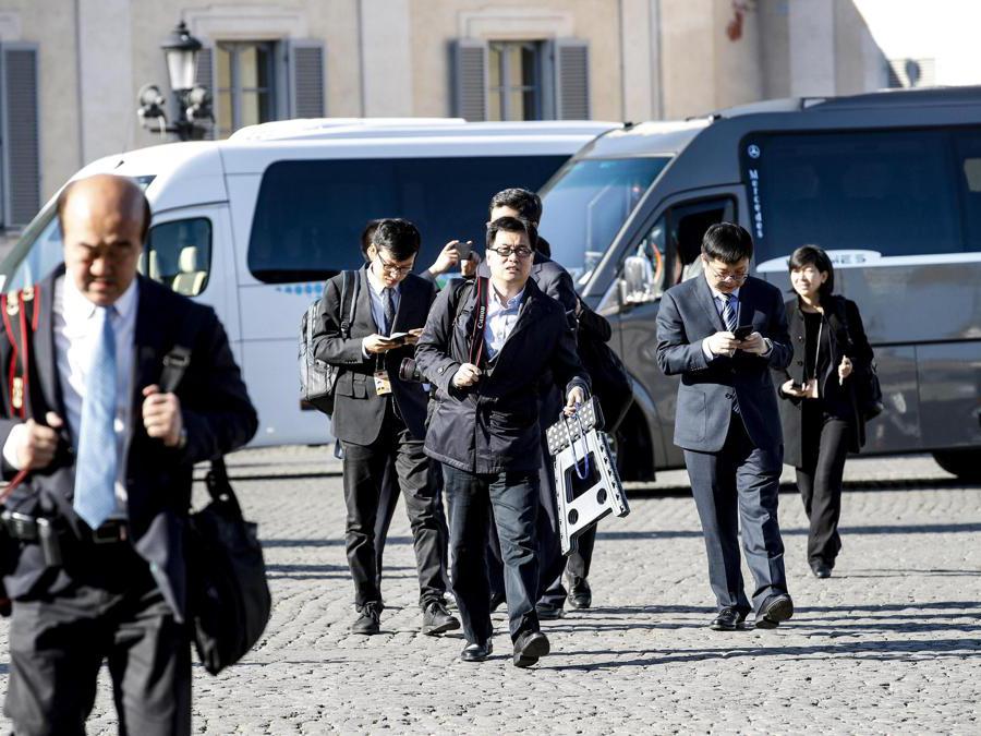 La delegazione cinese arriva al Quirinale, 22 marzxo 2019. (Ansa / Giuseppe Lami)