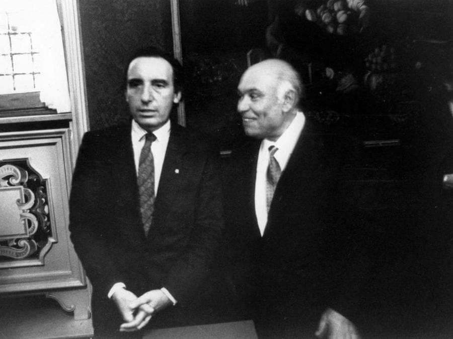 Milano, 1991. Con Paolo Pillitteri (Fotogramma)