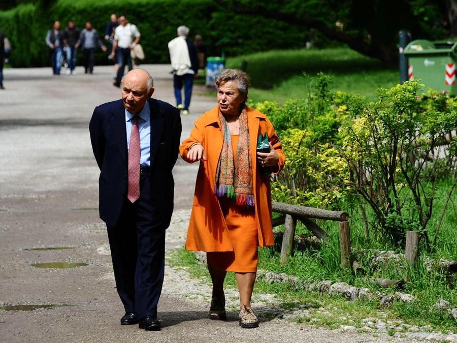 2013. Milano, Salvatore Ligresti con la moglie Lella (Simone Comi/Fotogramma)