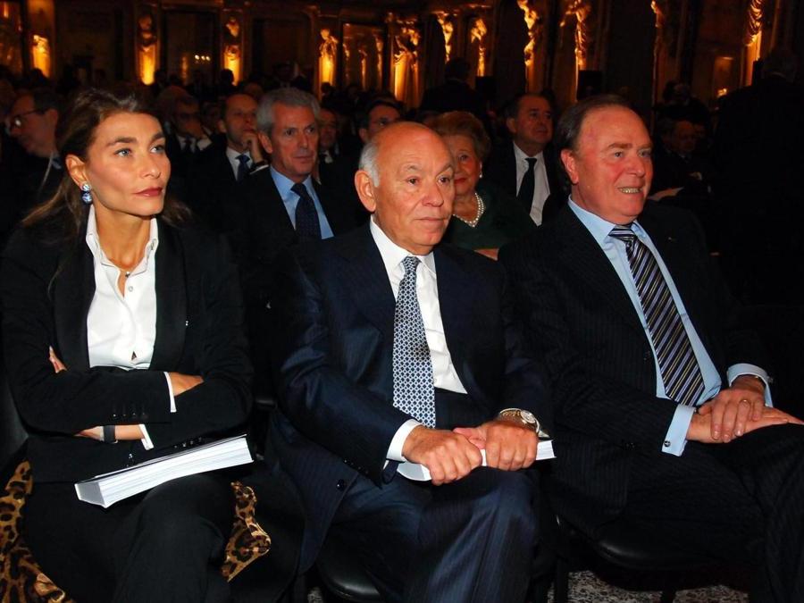 2007. Presentazione del libro su Enrico Cuccia. Nella foto Salvatore Ligresti e la figlia Giulia ed Ennio Doris (Azzari/Fotogramma)