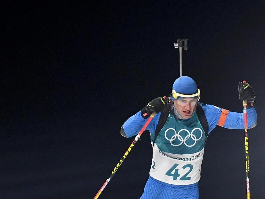 Dominik Windisch regala all'Italia la prima medaglia della XXIII Olimpiade invernale di PyeongChang 2018. Con un solo errore al poligono, l'atleta altoatesino conclude la gara della 10 km sprint al terzo posto. EPA/CHRISTIAN BRUNA