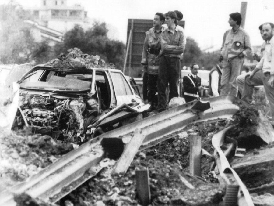 Il luogo della strage del 23 maggio 1992 (ANSA)