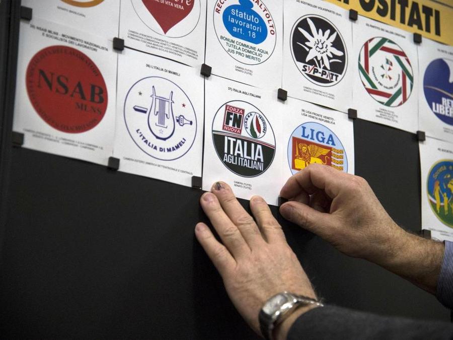 I simboli elettorali depositati al Viminale in vista delle politiche del 4 marzo. ANSA/MASSIMO PERCOSSI