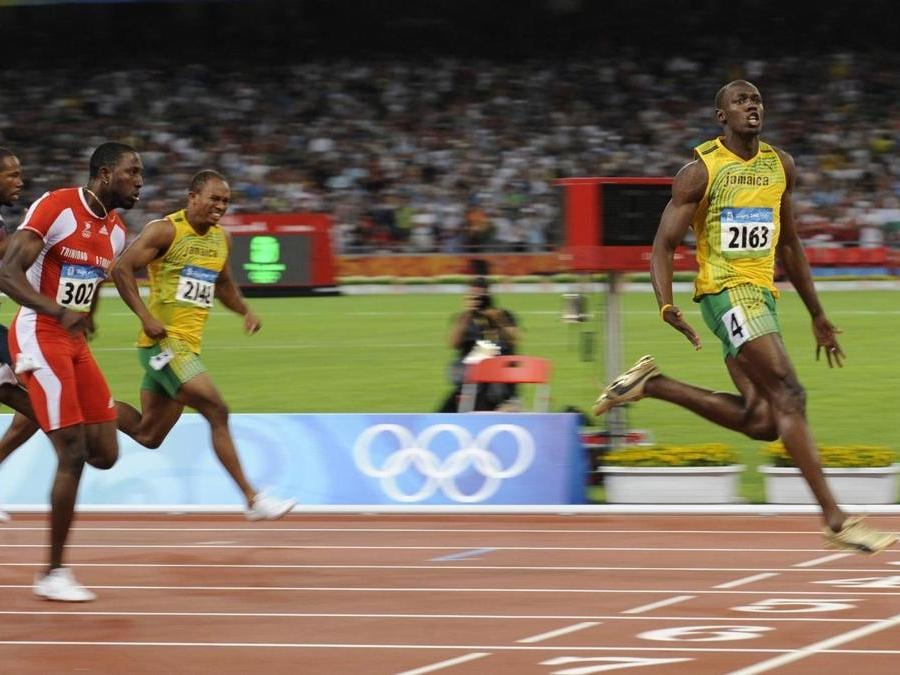 2008. Medaglia d'oro nella finale dei 100 metri alle Olimpiadi di Pechino. (AGF)