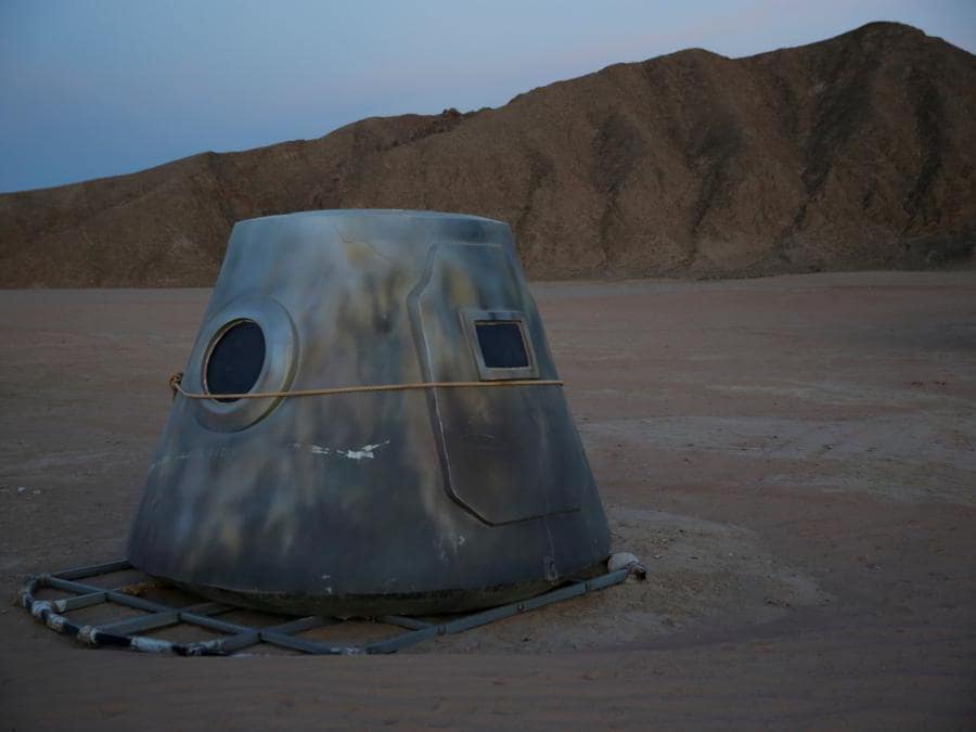 Una finta capsula spaziale nella base di simulazione C-Space Project Mars  nel deserto del Gobi, nella provincia di Gansu, Cina (Reuters/Thomas Peter)