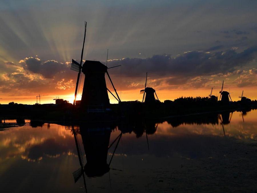 I mulini a vento a Kinderdijk (Paesi Bassi) - (AFP PHOTO / TOBIAS SCHWARZ)