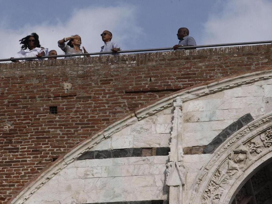 Michelle e Barack Obama a Siena (Ansa)