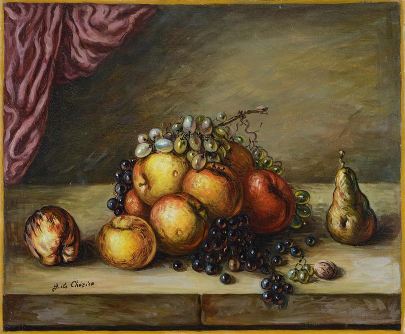 Pananti. Giorgio de Chirico, «Natura morta con drappo», primi anni 60, stima 80-100.000 €, venduto a 100.000 €, Courtesy Pananti  