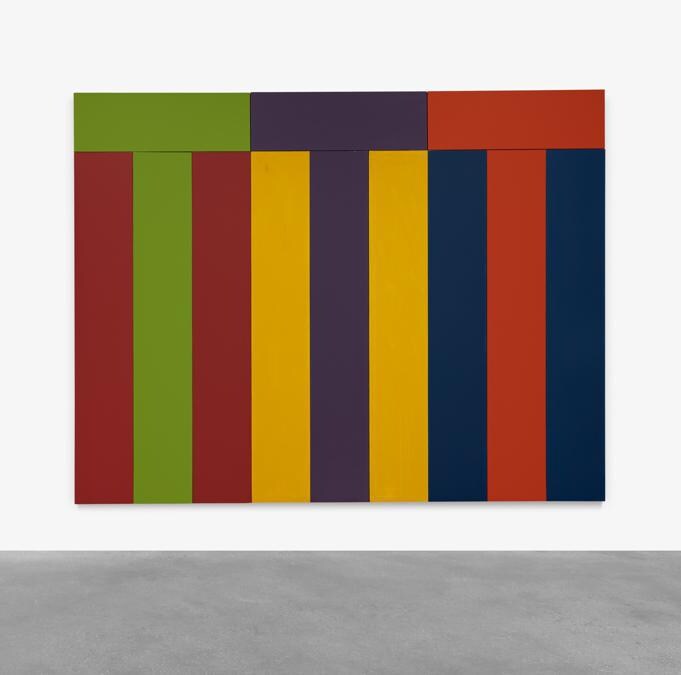 Lot 9. Property from an Esteemed Private Collection. Brice Marden. Number Two, signed, titled, dated 1983-84, and variously inscribed on the reverse, oil on canvas, in twelve parts, 84 1/4 by 108 3/4 in. 214 by 276.2 cm. Estimate $10/15 million. Sold for $10,920,600. RECORD FOR THE ARTIST AT AUCTION