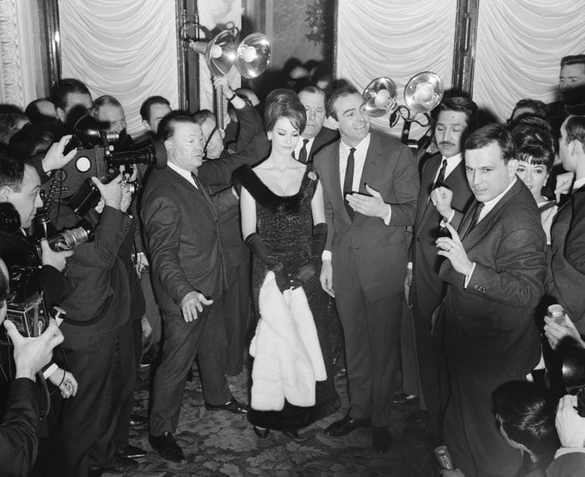 19 Febbraio 1965 Sean Connery Claudine Auger (Photo by - / AFP)