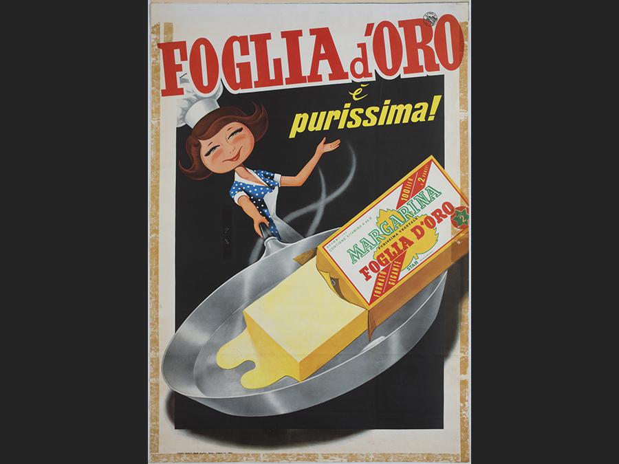 Autore anonimo, Foglia d'Oro è purissima!, circa 1961, carta riproduzione fotomeccanica 100,2 x 69,5 cm