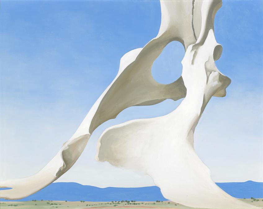 Georgia O’ Keeffe Pelvis with the Distance 1943 Indianapolis Museum of Art at Newfields, gift of Anne Marmon Greeleaf Fesler. Georgia O’ Keeffe Museum /2021. Prolitteris Zurich 