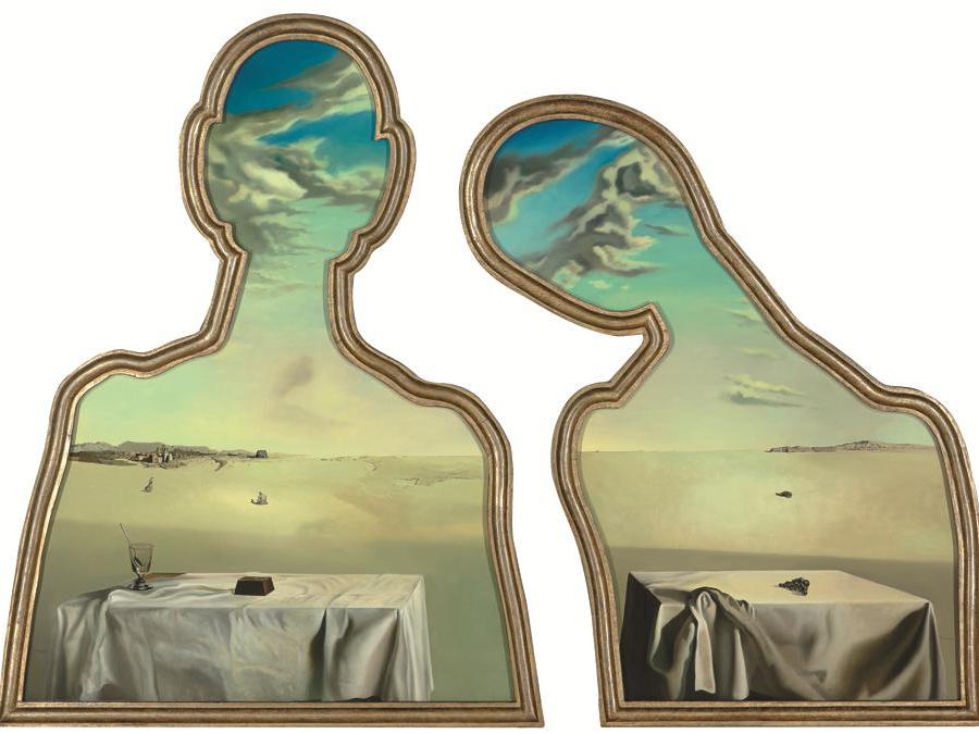 Salvador Dalí «Couple aux têtes pleines de nuages» 1936 - Olio su tavola. Museum Boijmans Van Beuningen, Rotterdam (Foto: Jannes Linders). By SIAE 2023