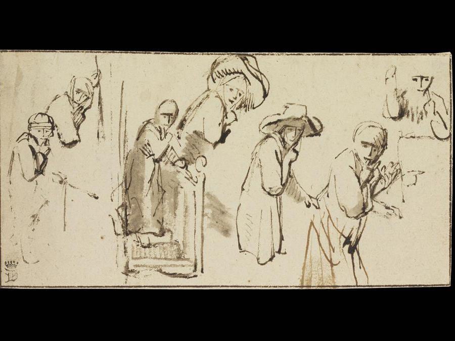 Studies of Listening Figures. Nicolaes Maes, about 1655. © Museum Boijmans Van Beuningen / Photo: Studio Buitenhof Rotterdam