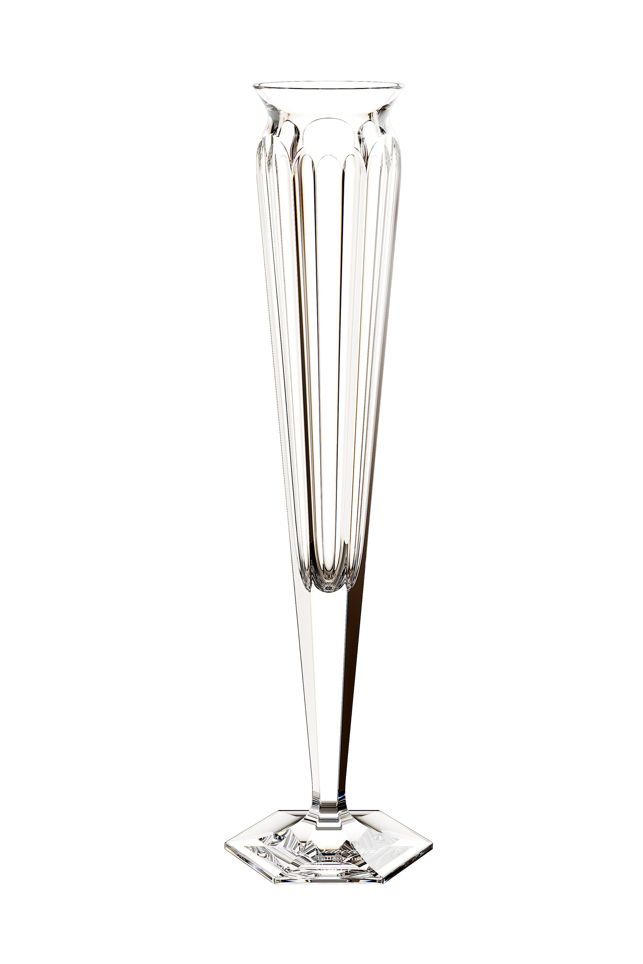 Flûte in cristallo, design Philippe Starck, BACCARAT (580 €).