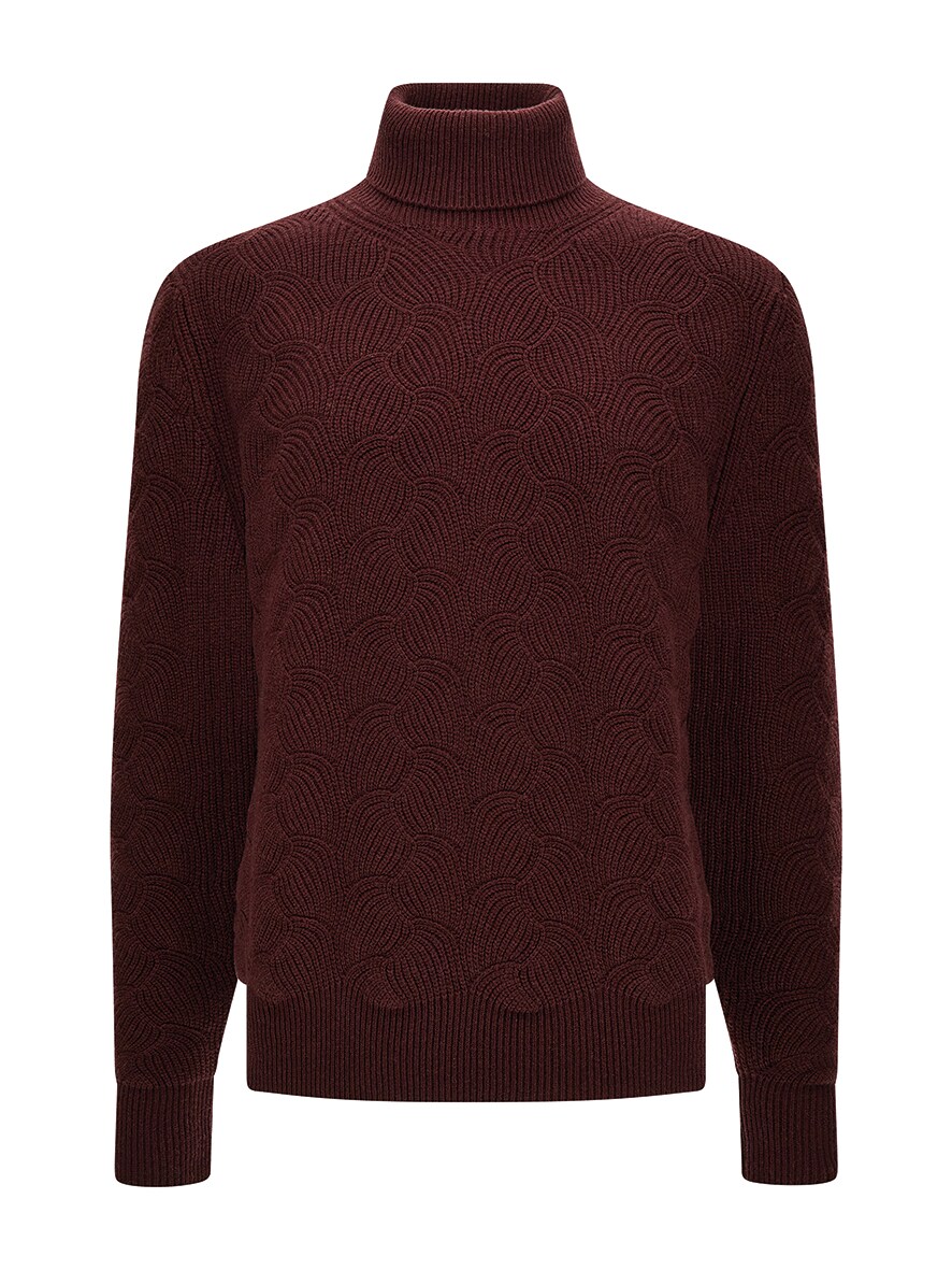 Collo alto in lana-cashmere punto pavone, CANALI (1.000 €).