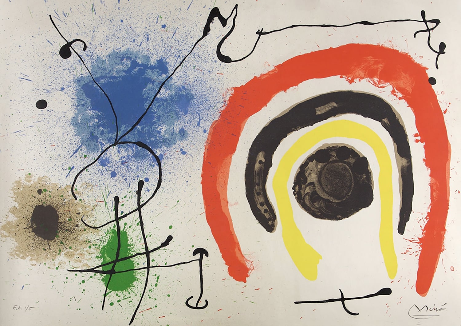 Joan Miró, Le Lézard aux plumes d’or 1ère version, 1967, pl. XIV. © Successió Miró / ADAGP, Paris, 2022. Courtesy Galerie Arenthon