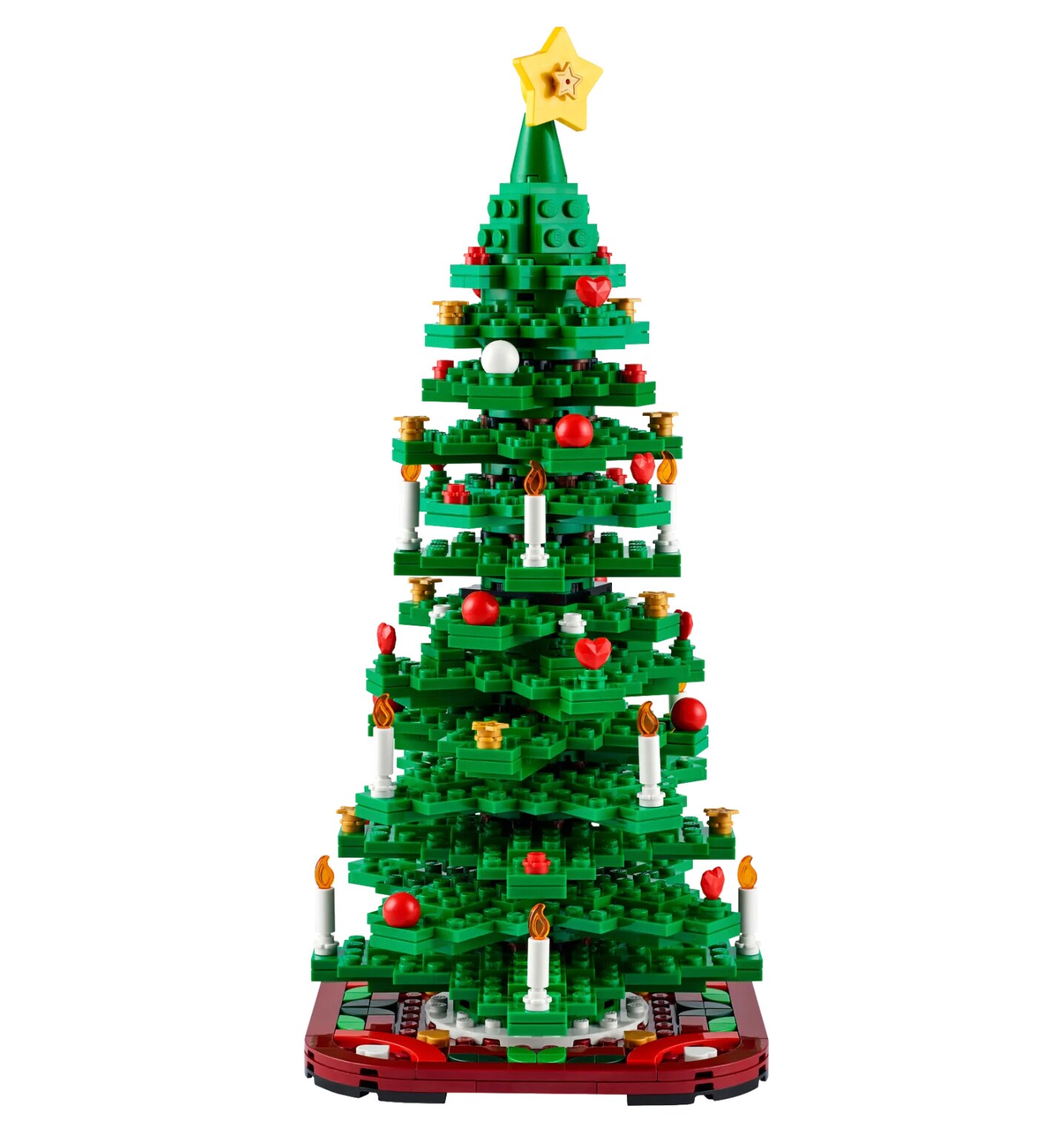 Albero di Natale Lego modello 2-in-1: si può comporre un unico albero o due più piccoli. Nella disposizione più grande misura 30 cm, si passa ai 23 cm dell'albero medio e ai 16 cm di quello piccolo. LEGO (44,99 €).