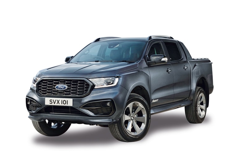 FORD RANGER MS-RT.  Disegnato da M-Sport, che realizza le auto da rally di Ford, il Ranger MS-RT è una “versione di alta gamma adatta alla strada” del Ford Wildtrak. Ha un motore diesel da 2 litri e carico utile di 1.098 kg. Disponibile dall'estate 2021 presso alcuni mercati EU, www.ford.it .