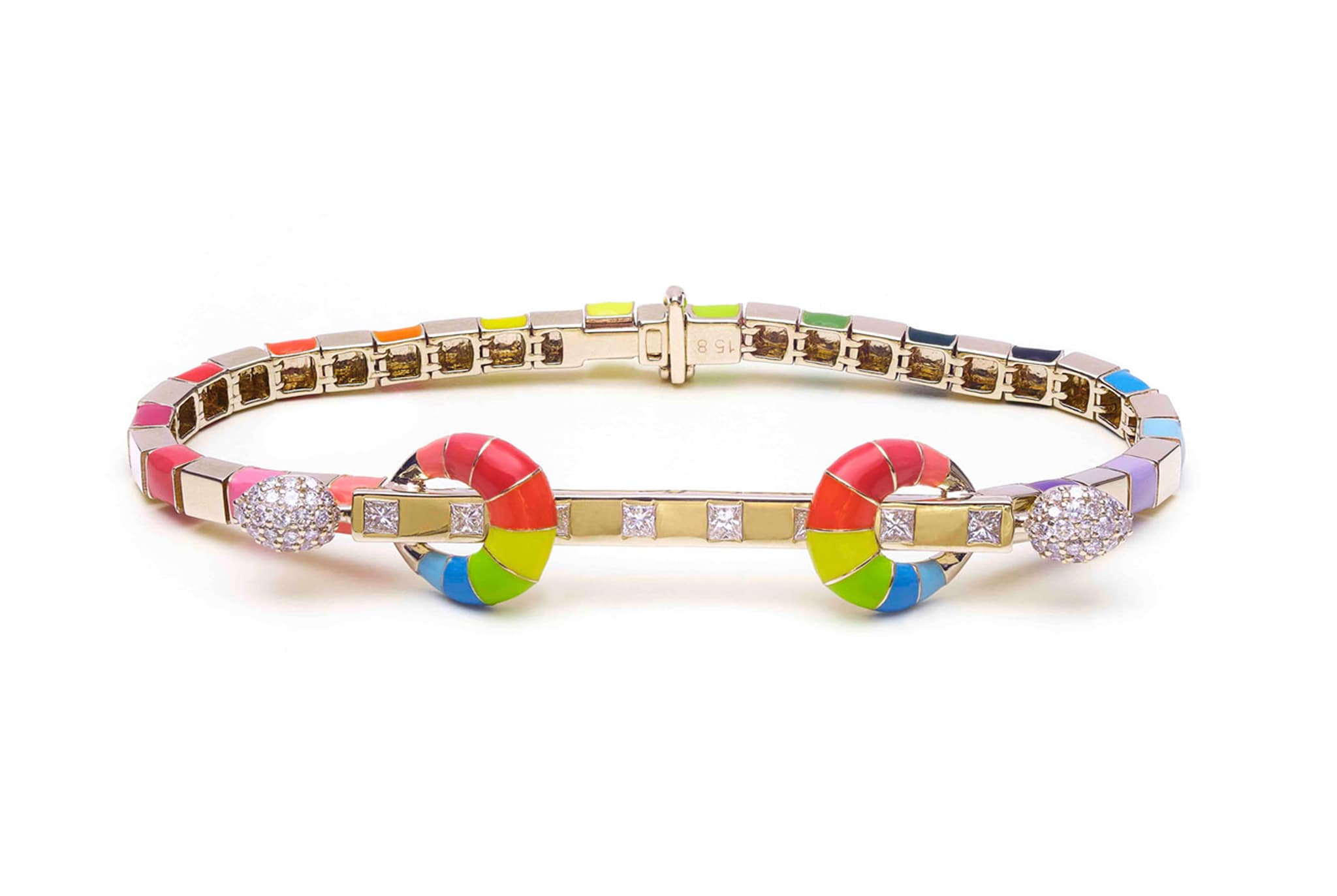 Bea Bongiasca. Bracciale Chakra Arcobaleno realizzato in collaborazione con la designer indiana Ananya.
