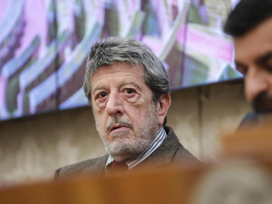 Andrea Purgatori nella sala Nassirya del Senato durante la conferenza stampa sulla riforma Cartabia, Roma, 17 Marzo 2022. ANSA/GIUSEPPE LAMI