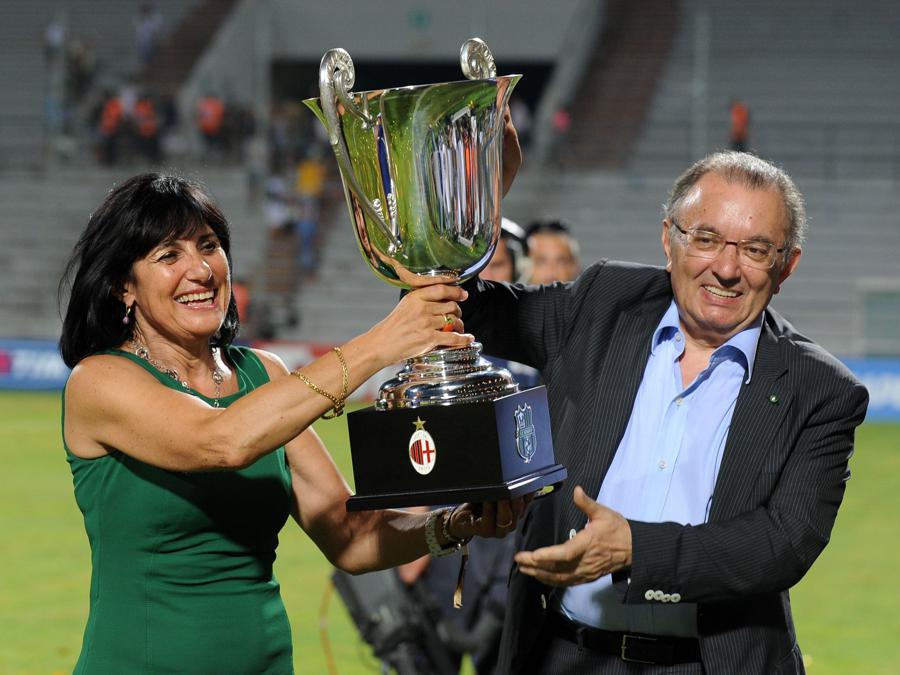 Giorgio Squinzi, patron del Sassuolo, con la moglie Adriana Spazzoli (Foto IPP/Alberto Sabattini)  