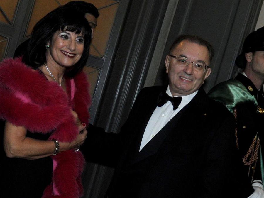 Adriana Spazzoli conil marito Giorgio Squinzi alla Prima del Teatro alla Scala di Milano, 7 dicembre 2013 (Foto  IPP/Mario Romano)