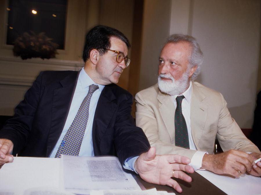 Romano Prodi ed Eugenio Scalfari (Imagoeconomica)