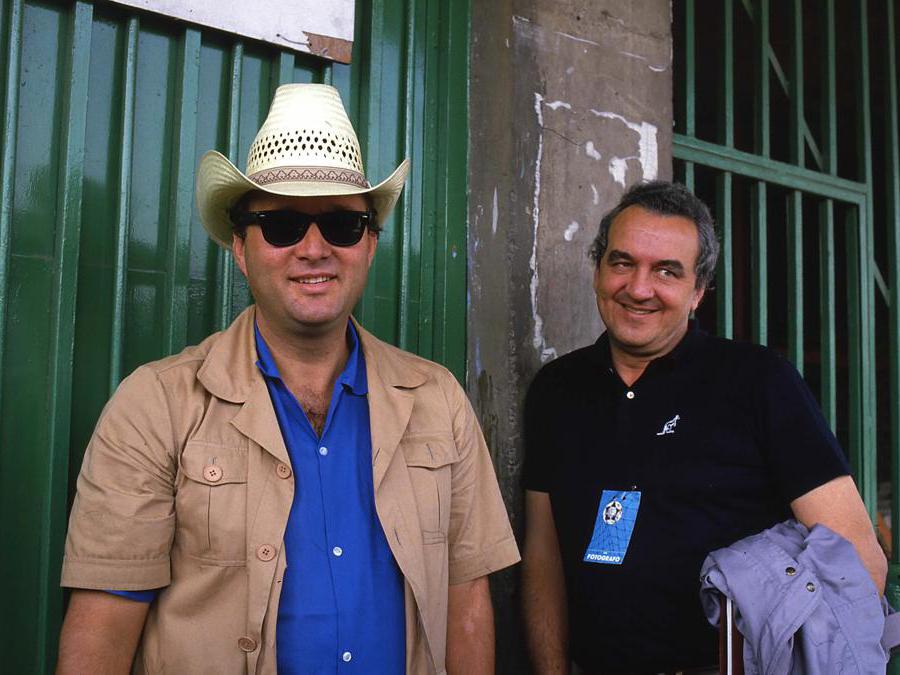 Nella foto il giornalista Giampiero Galeazzi con il collega Bruno Pizzul (Ipp)